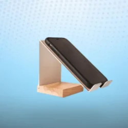 support téléphone en fer, support téléphone en bois